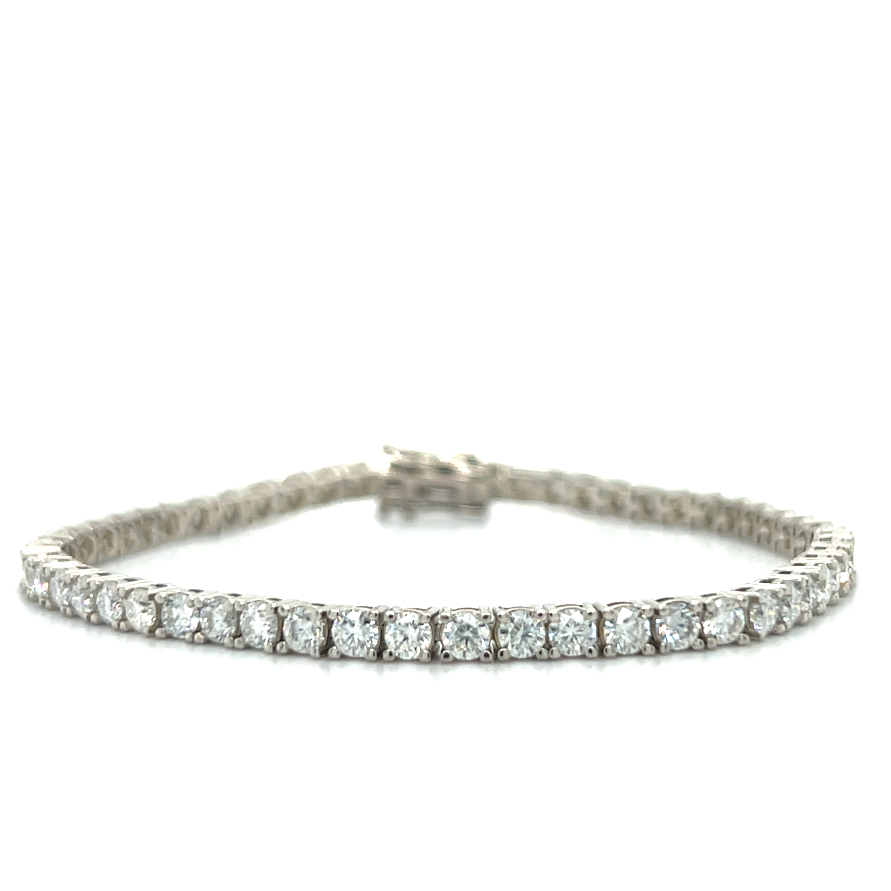 Sterling Silver 3CT Lab-Grown Diamond Tennis Bracelet 7"
