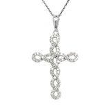 Sterling Silver 0.83CTW Moissanite Fancy Cross Pendant