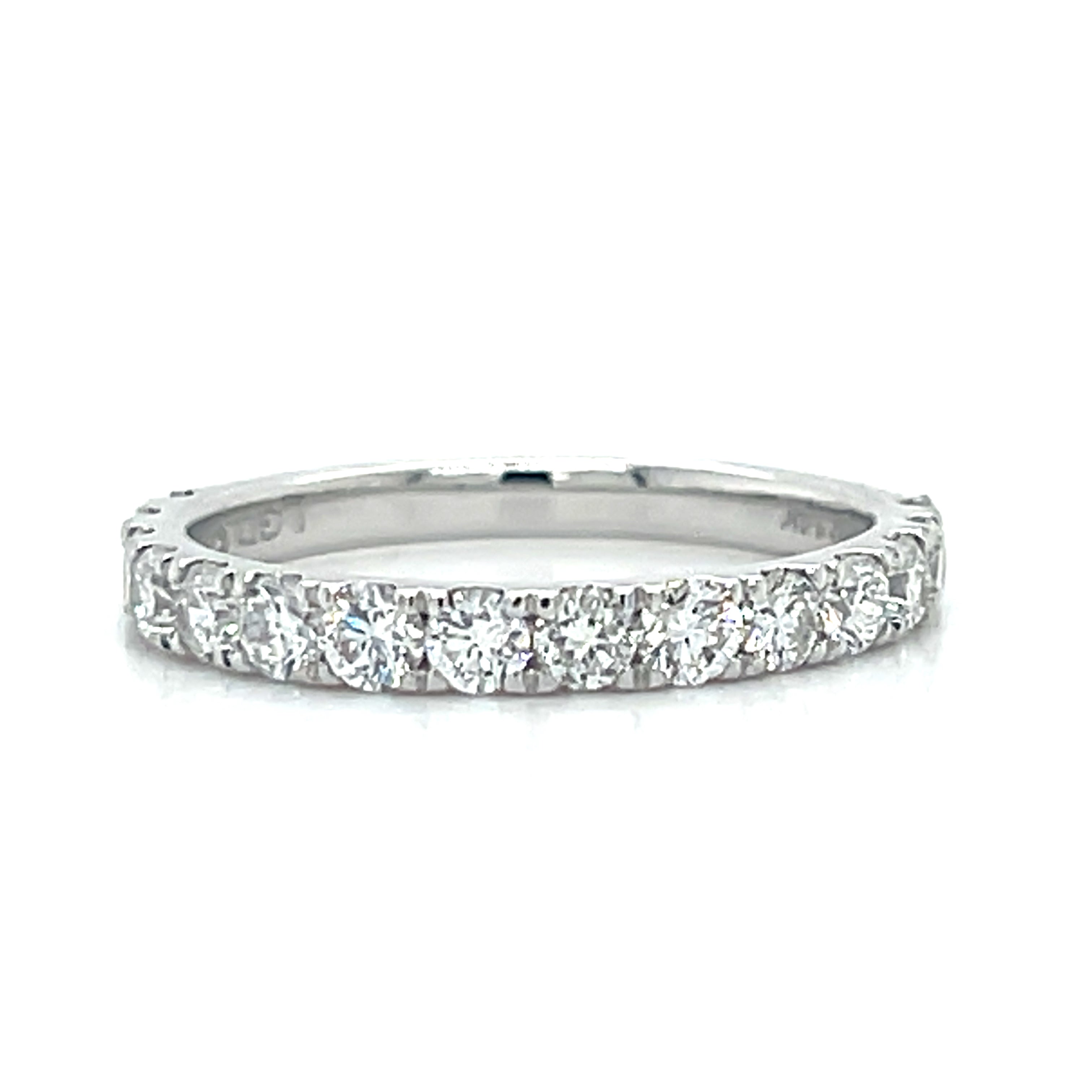 14K White Gold 1.00 Carat Total Weight Lab Grown Diamond Prong Set Wedding Band