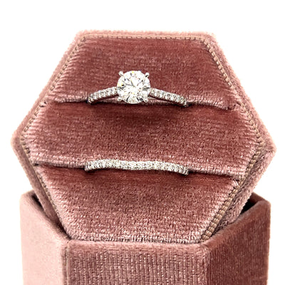 14K White Gold 1.50 Carat Total Weight Lab Grown Diamond Bridal Set with 1CT Center