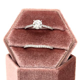 14K White Gold 1.50 Carat Total Weight Lab Grown Diamond Bridal Set with 1CT Center