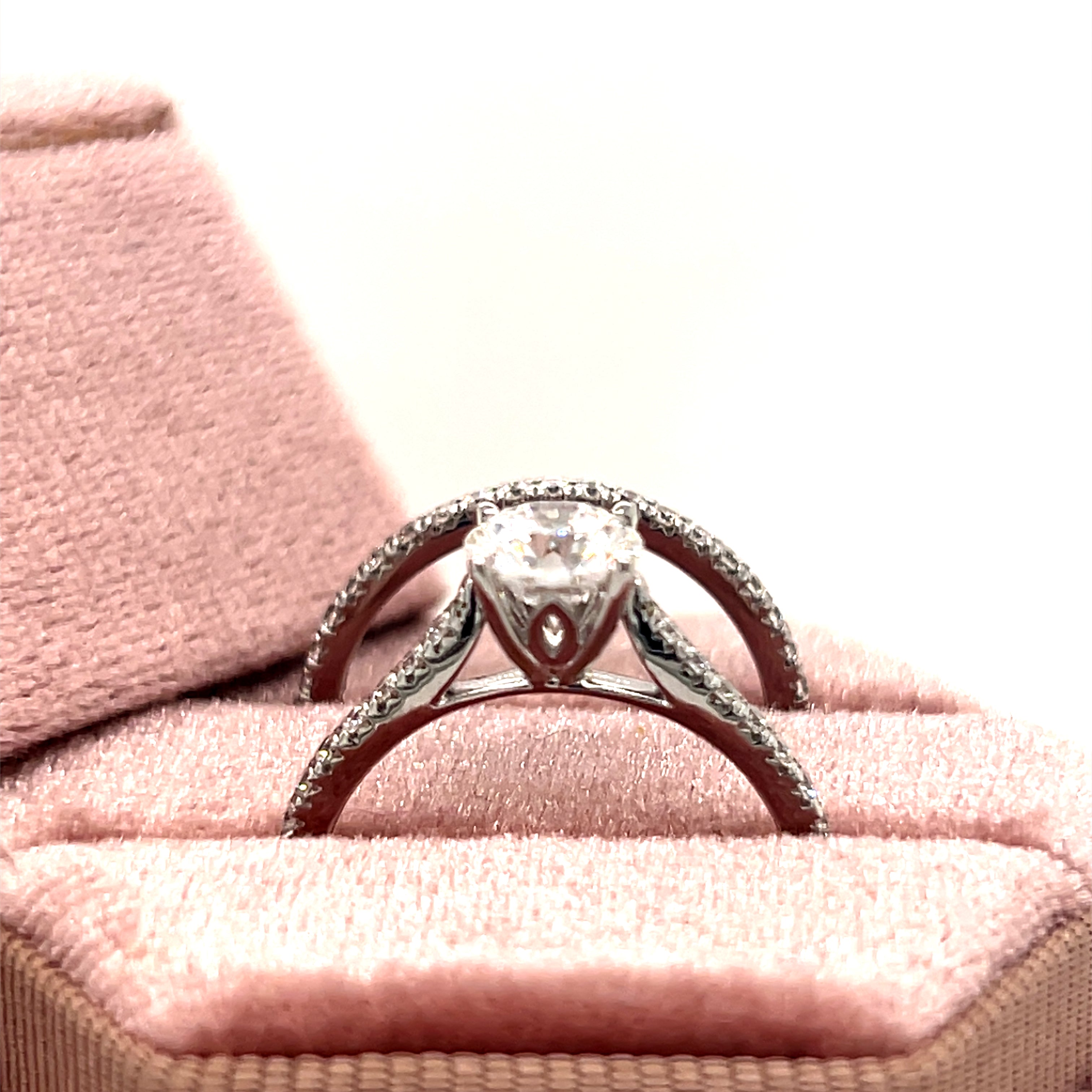14K White Gold 1.50 Carat Total Weight Lab Grown Diamond Bridal Set with 1CT Center