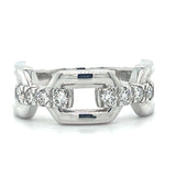 Sterling Silver 0.50 Carat Total Weight Lab Grown Diamond Paperclip Link Ring