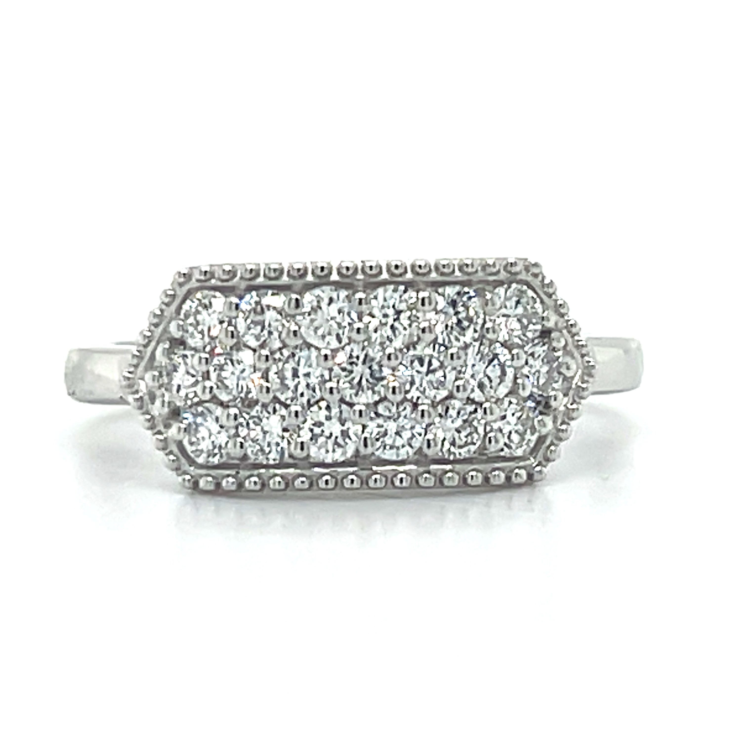 Sterling Silver 0.76 Carat Total Weight Lab Grown Diamond Fashion Ring