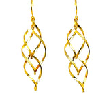 Sterling Silver Yellow Gold Plated Dangling Spiral Earrings