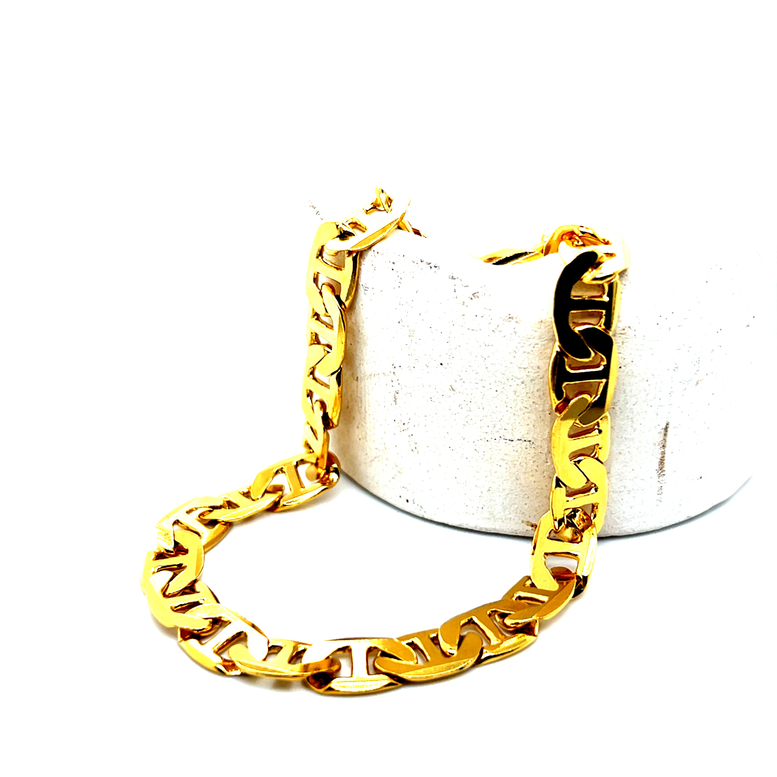 Men's Forever Gold 9mm Heavy Electroplate Mariner Chain 18"