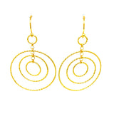 Sterling Silver Yellow Gold Plated Multi-Circle Earrings