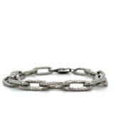 Stainless Steel 8mm Diamond-Cut Oval Link Bracelet – 7.5