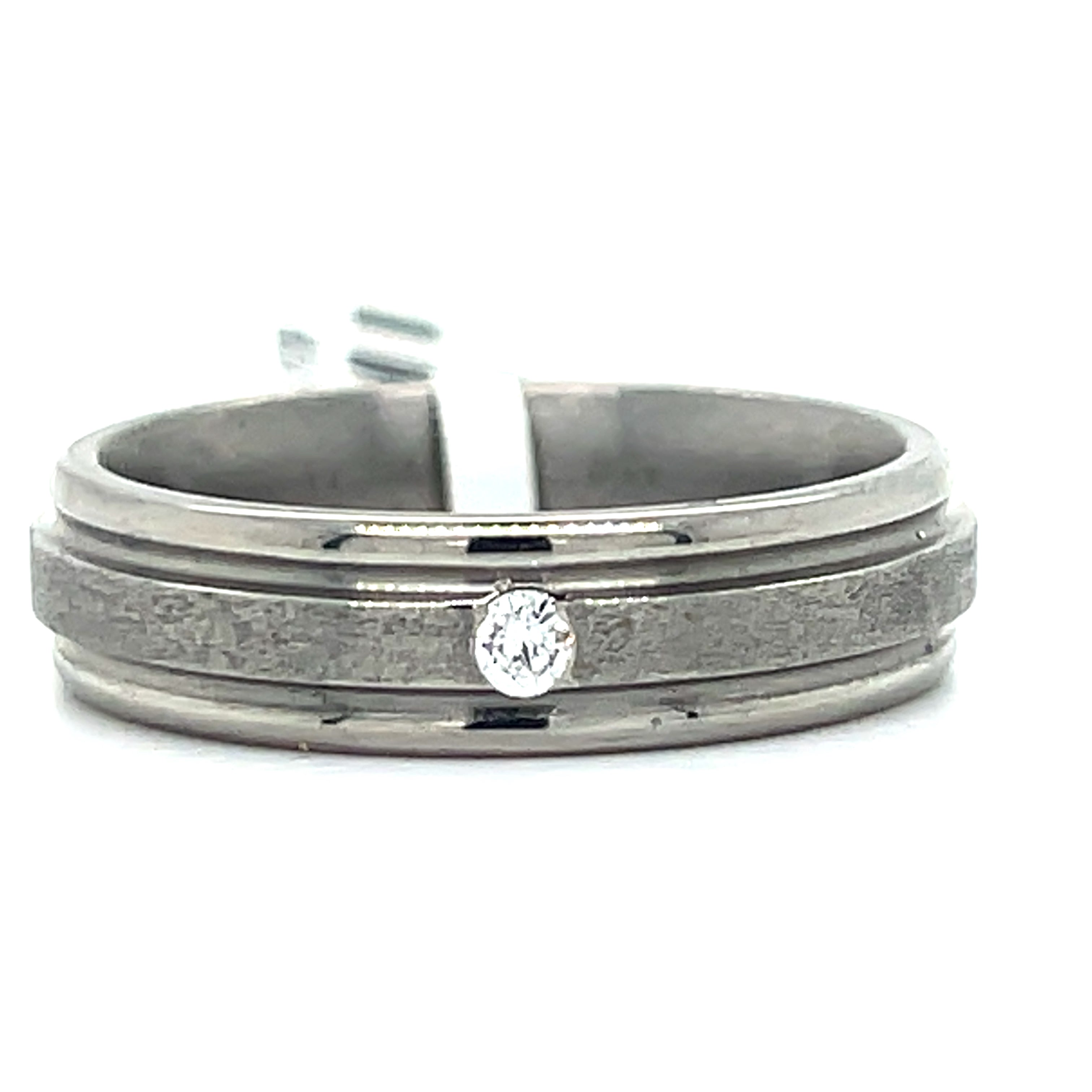 Diamond Stone Wedding Band Size 10