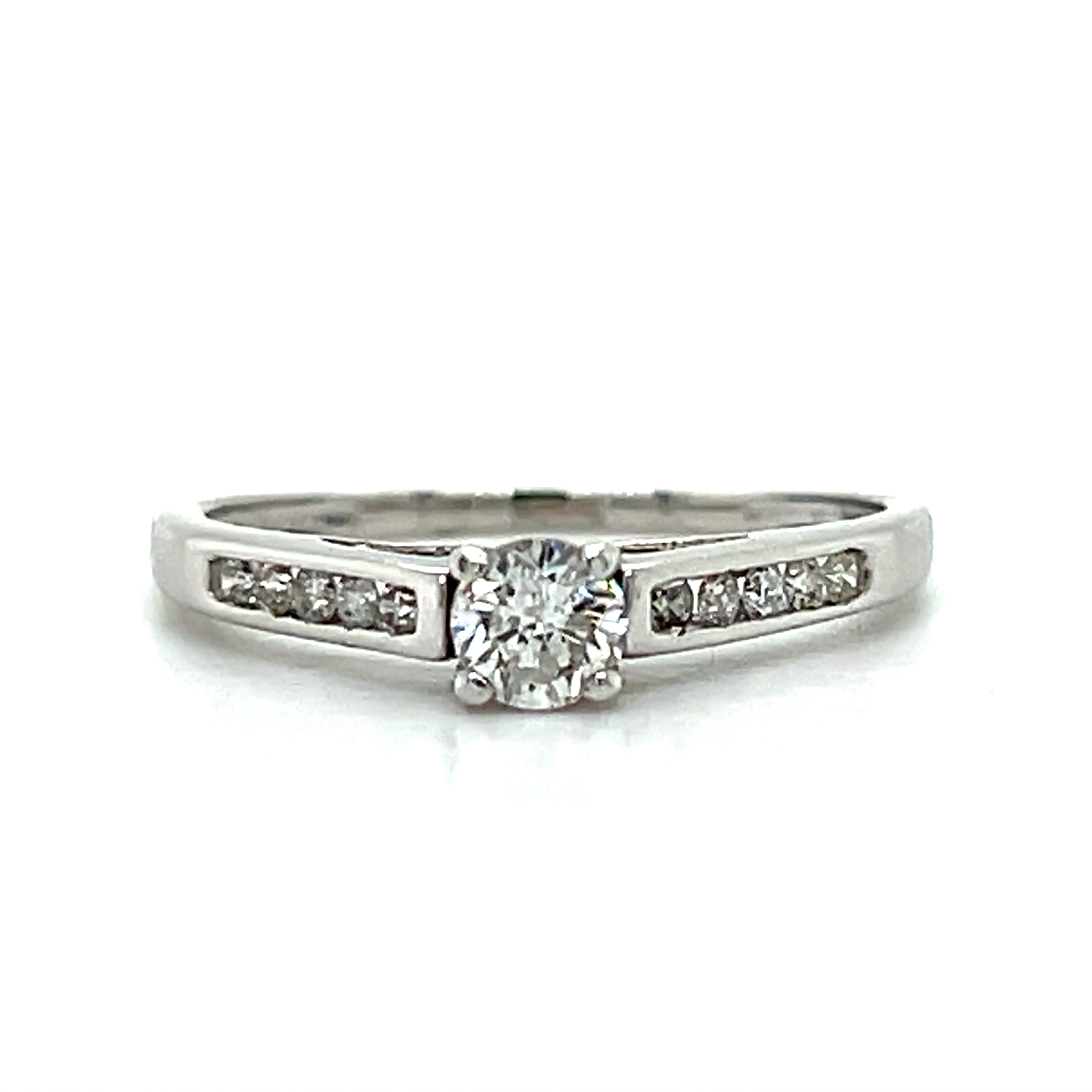 10K White Gold Diamond Engagement Ring
