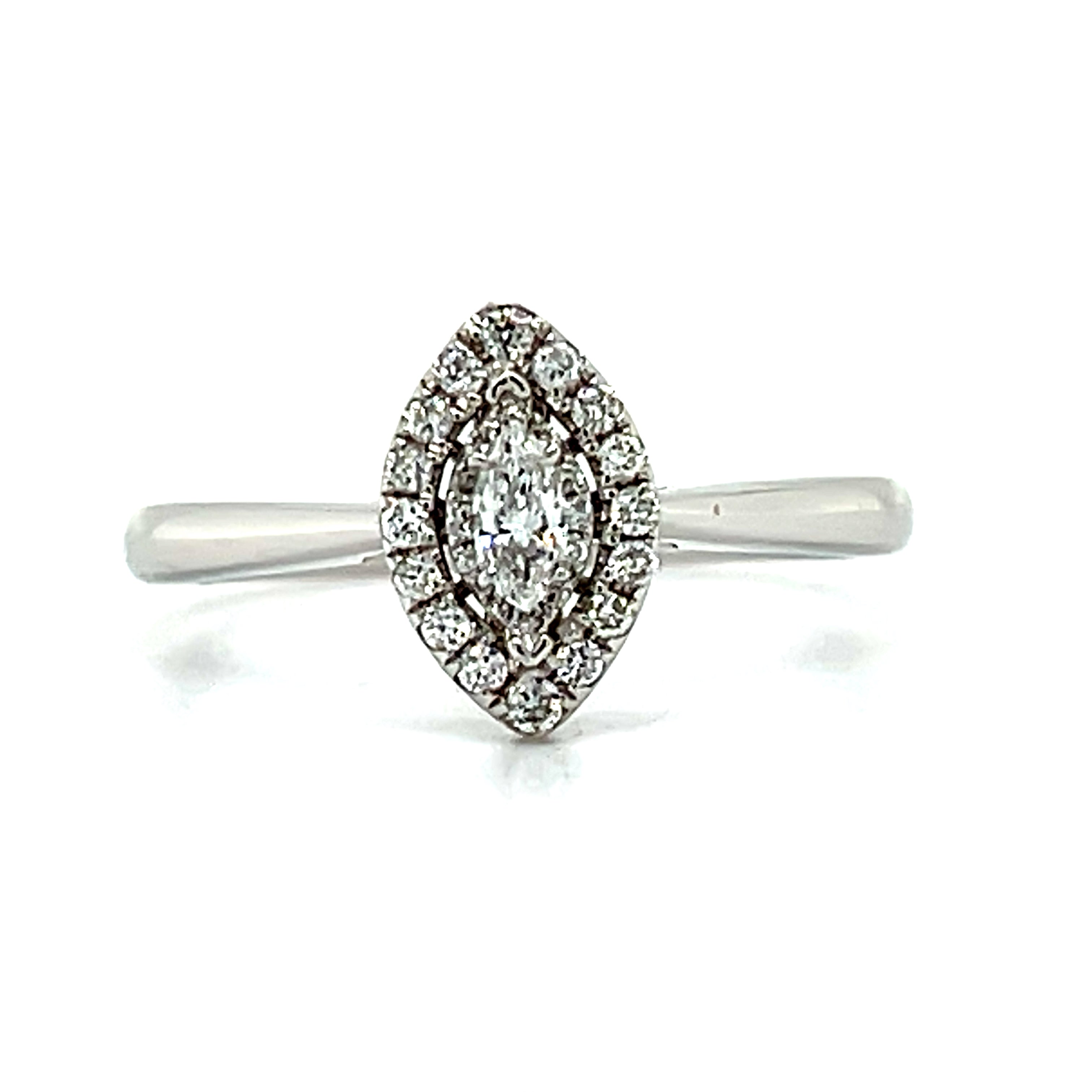 14K White Gold Diamond Bridal Engagement Ring