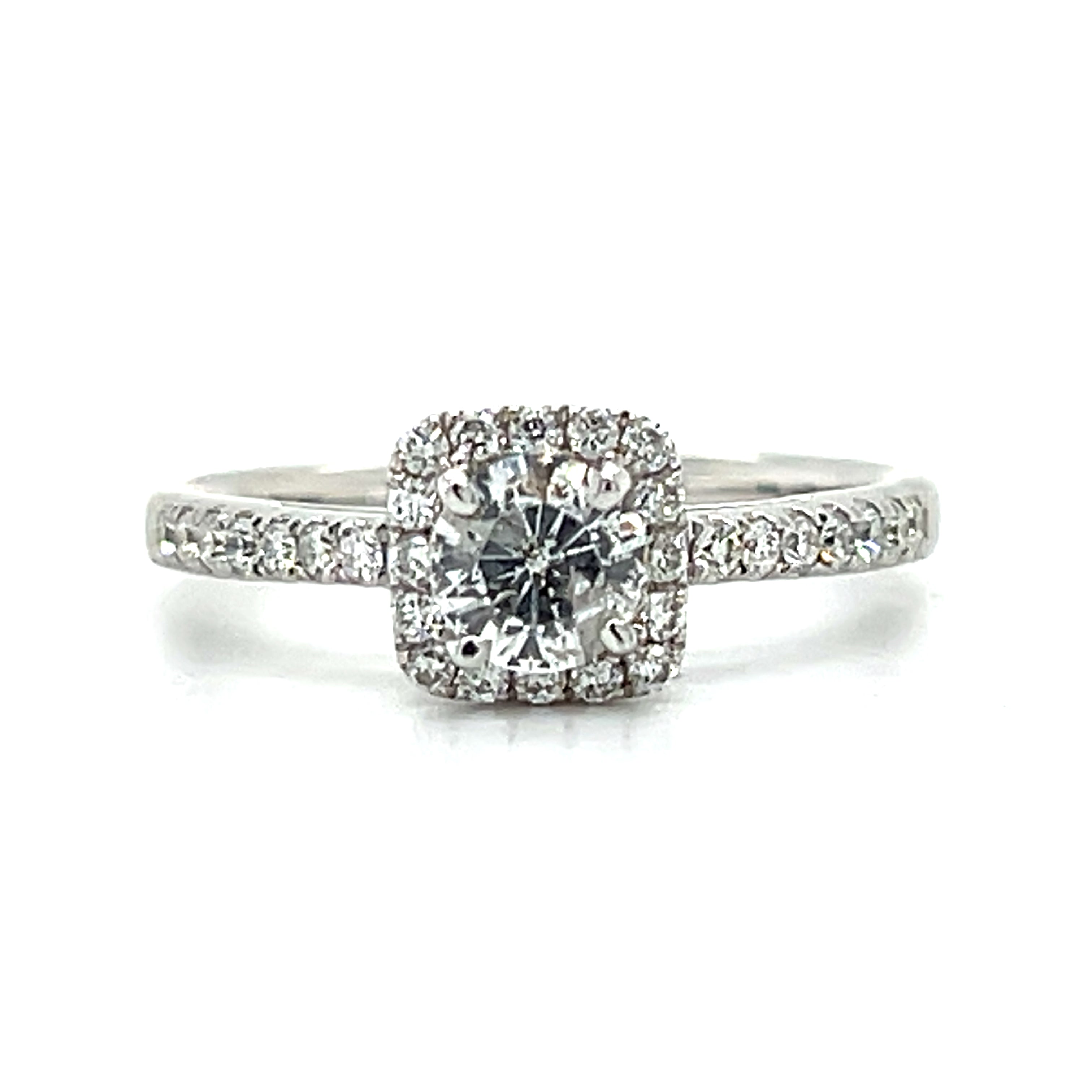 14K White Gold .77 Carat Total Weight, 1/2CT Center, Diamond Engagement Ring part of our WJS Custom Set Collection