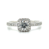 14K White Gold .77 Carat Total Weight, 1/2CT Center, Diamond Engagement Ring part of our WJS Custom Set Collection