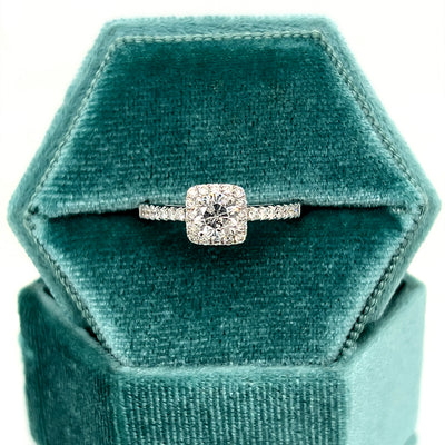 14K White Gold .77 Carat Total Weight, 1/2CT Center, Diamond Engagement Ring part of our WJS Custom Set Collection