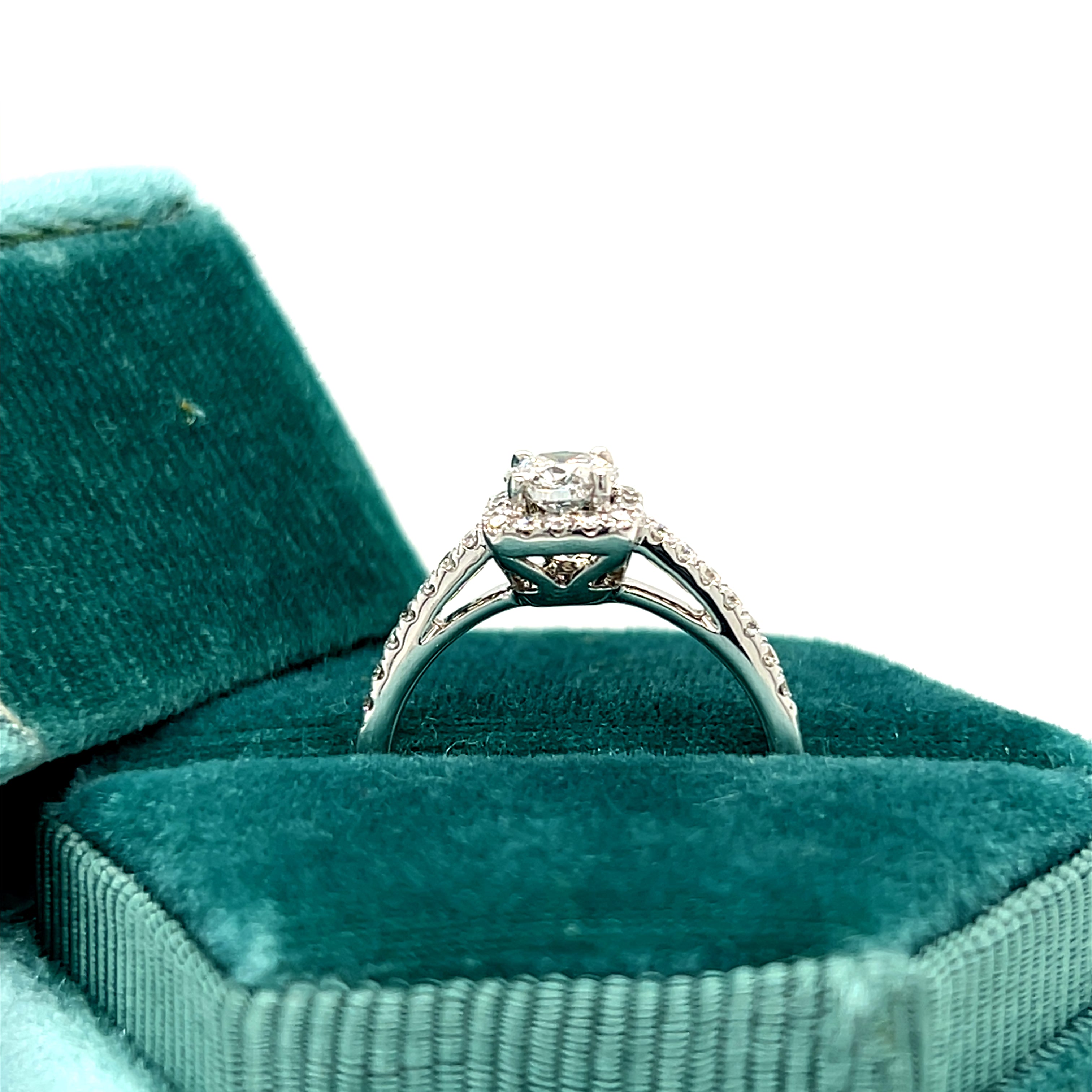 14K White Gold .77 Carat Total Weight, 1/2CT Center, Diamond Engagement Ring part of our WJS Custom Set Collection