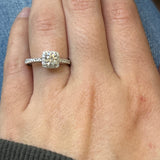14K White Gold .77 Carat Total Weight, 1/2CT Center, Diamond Engagement Ring part of our WJS Custom Set Collection