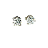 14K Yellow Gold 2.05 Carat Total Weight Natural Diamond 3-Prong Martini Stud Earrings