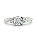 "Nova" 14K White Gold 1.02 Carat Total Weight Mined Diamond, .84CT Brilliant Round G, SI2 Center Diamond and .18 (2) Side Diamonds Bridal Engagement Ring WJS Custom Set Collection