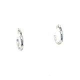 14K White Gold Polished Huggie Hoops
