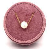 Sterling Silver Gold Plated 10mm Freshwater Pearl Necklace – 16+2"