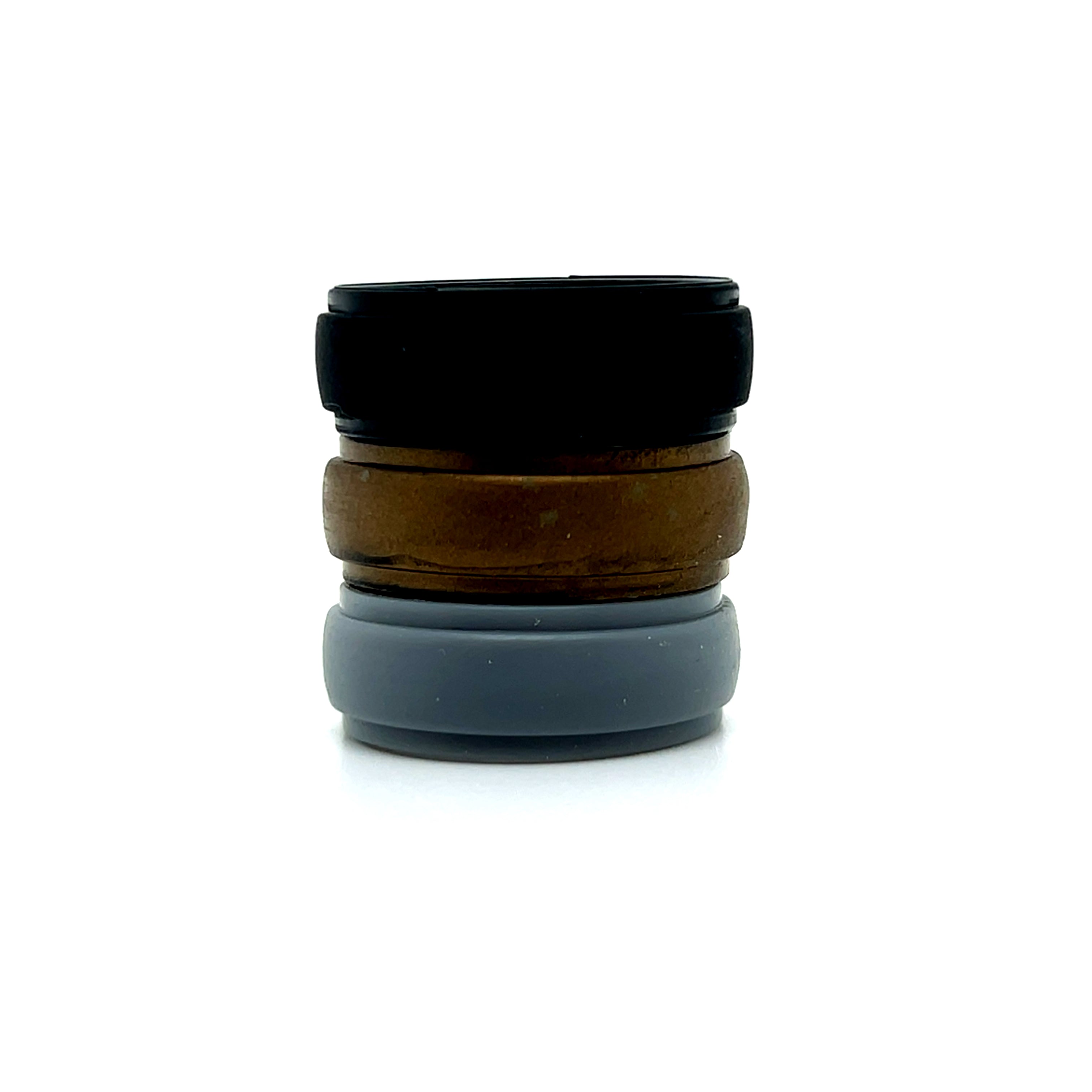 Men's Silicone 8mm Band Bronze Combo 3 Pack Size 12