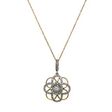 14K White and Yellow Gold 1/4 Carat Total Weight Diamond Pendant Necklace