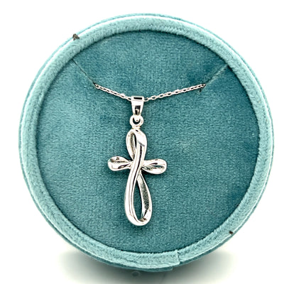 Sterling Silver Twist Cross Pendan