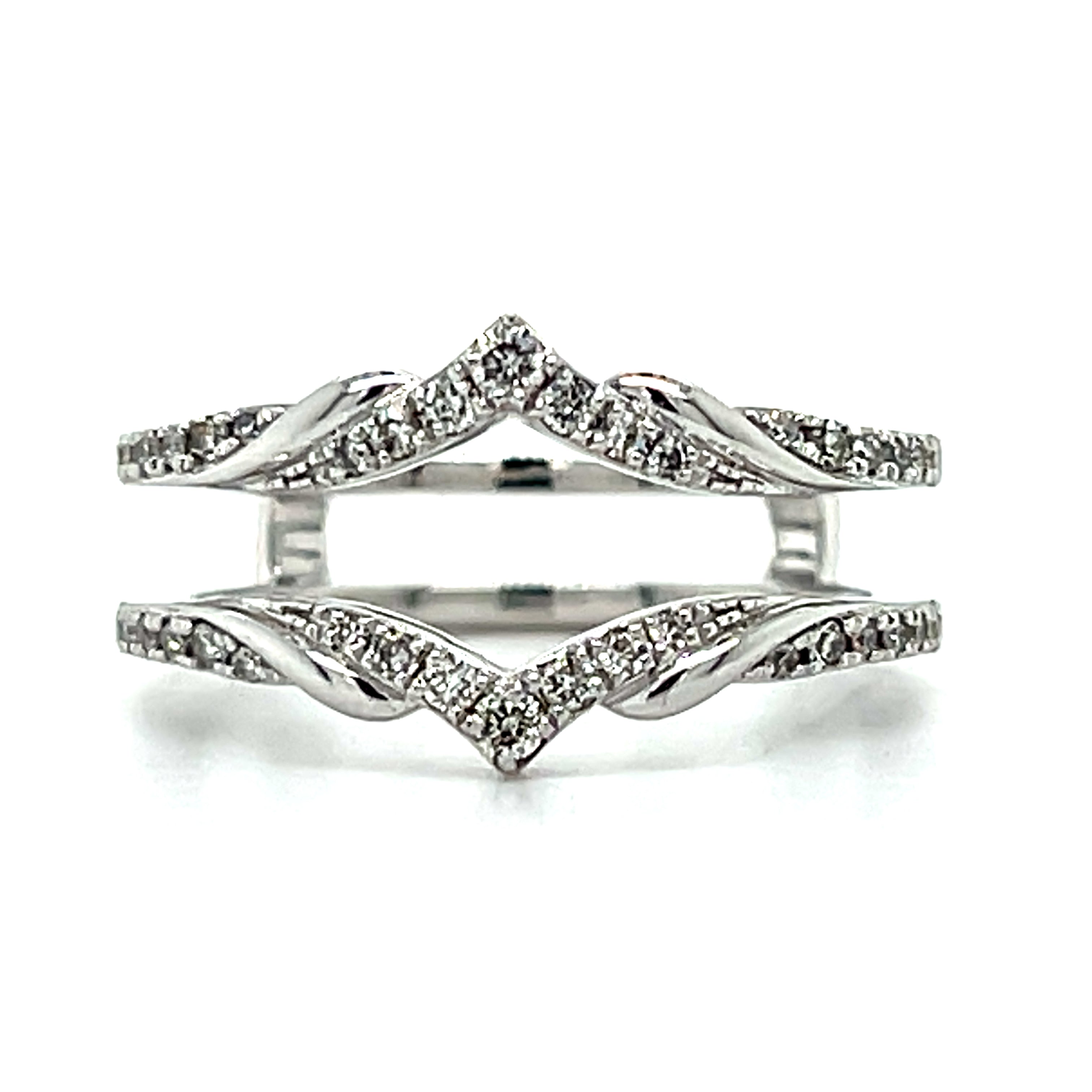 10K White Gold 1/4 Carat Total Weight Diamond Insert Ring