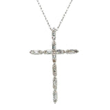 "Amy" 10K White Gold 1/4 Carat Total Weight Diamond Cross Necklace