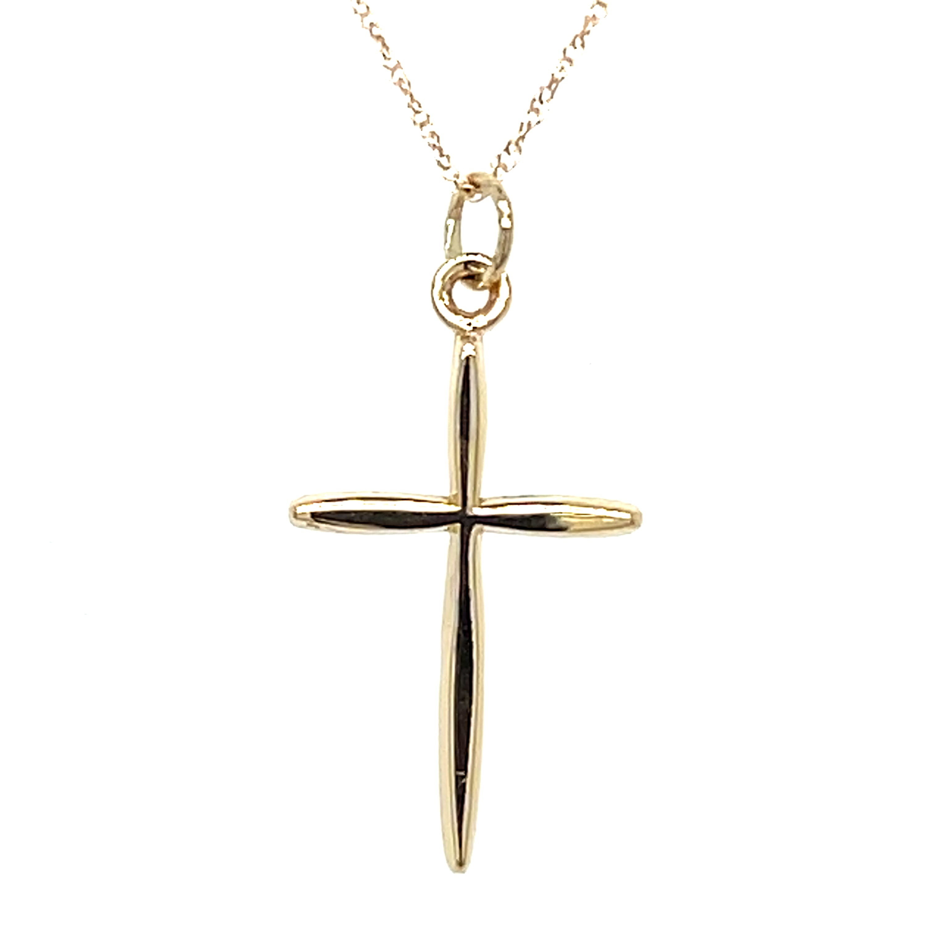 "Deborah" 14K Yellow Gold 20x14mm Polished and Tapered Cross Estate