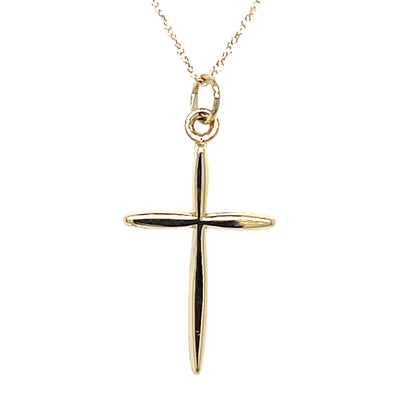 "Deborah" 14K Yellow Gold 20x14mm Polished and Tapered Cross Estate