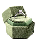 "Adrian"  WJS Set 14K White Gold 0.67 Carat Total Weight (13 Brilliant Round) Diamond including 0.50CT Center Diamond Engagement Ring