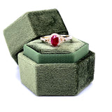 14K Yellow Gold 0.82CT 5x7mm Oval Ruby and 0.24 Carat Total Weight (42) Diamond Ring