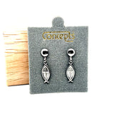 Concepts Silver-Tone Cross/Fish Allergy Free Earrings