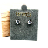 Concepts Silver-Tone 5mm White CZ Allergy Free Earrings