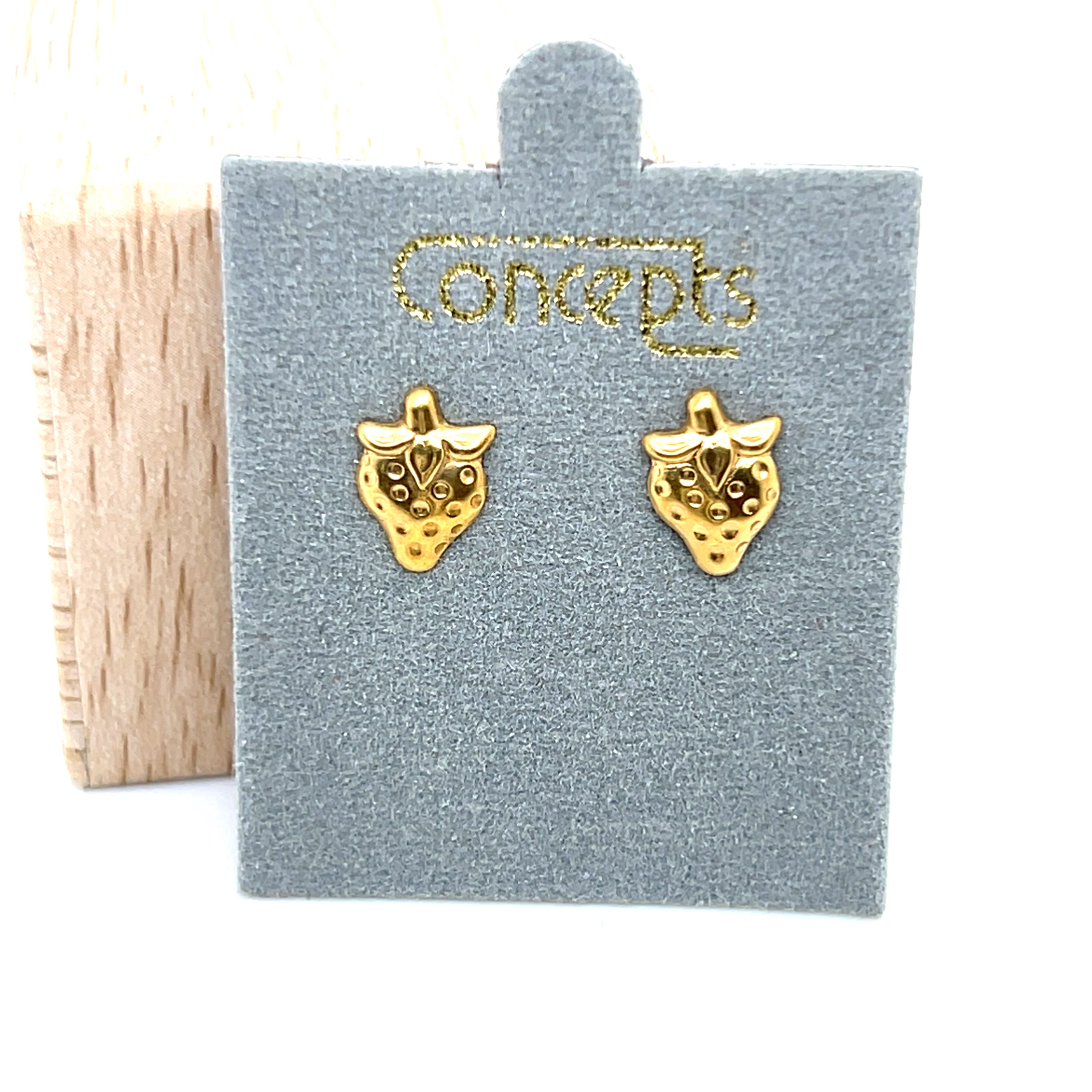 Concepts Gold-Tone Strawberry Allergy Free Earrings