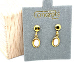 Concepts Gold-Tone Simulated White Opal PD Allergy Free Earrings