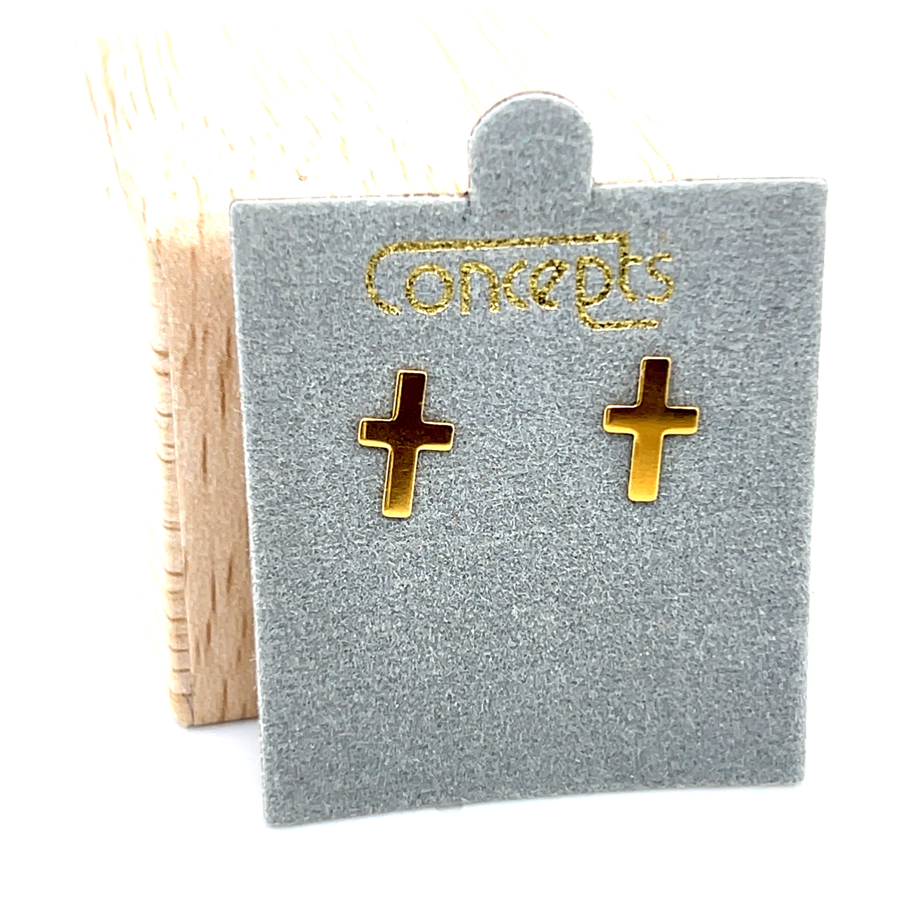 Concepts Gold-Tone Cross Allergy Free Earrings