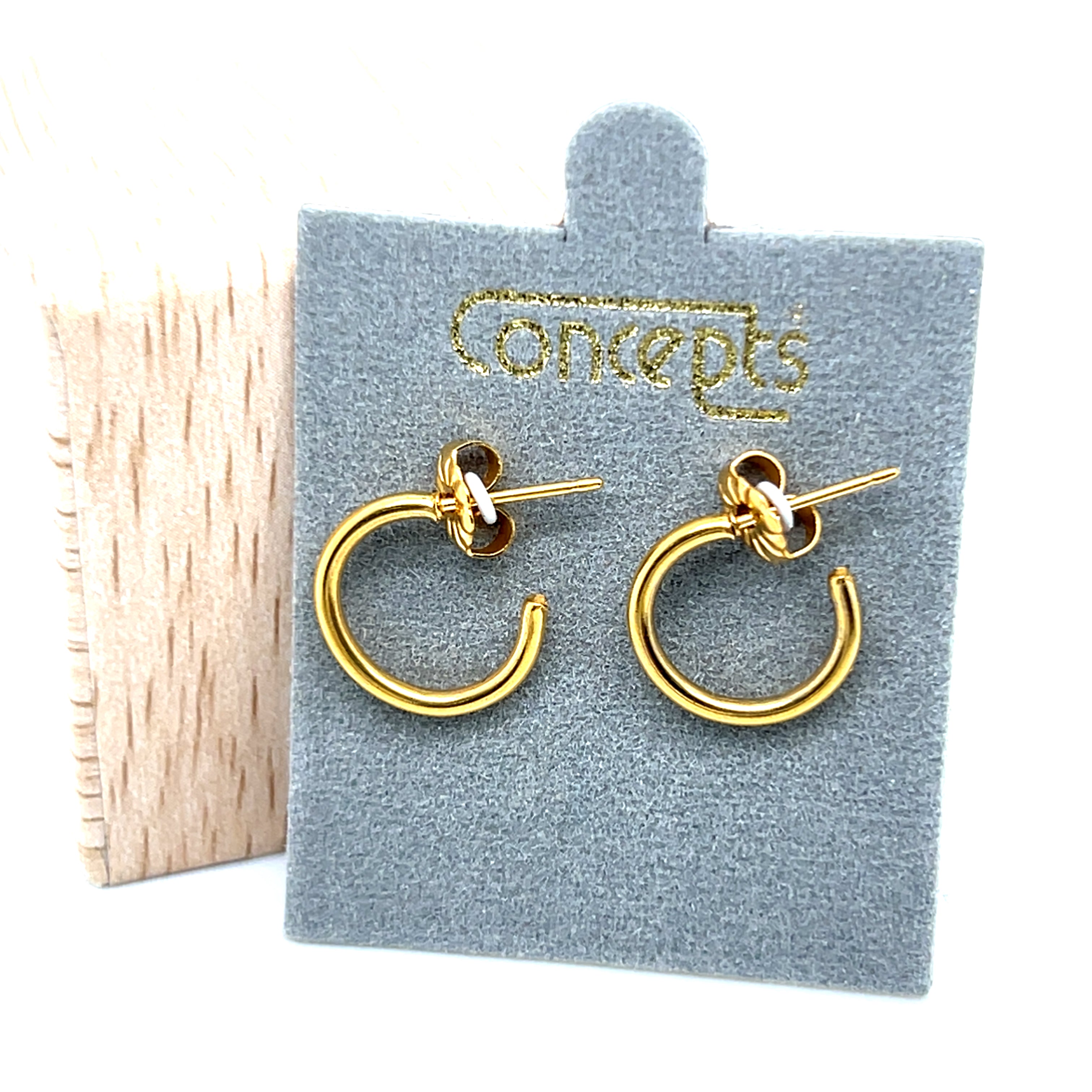 Concepts Gold-Tone 3/8" Post Hoop Allergy Free Earrings