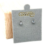 Concepts Silver-Tone 3mm April Birthstone Allergy Free Earrings