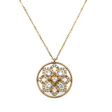 14K Yellow Gold 1/2 Carat Total Weight (53) Diamond Mandala Pendant