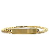 Stainless Steel Gold-IP 7mm Curb-Link ID-Plate Bracelet 8"
