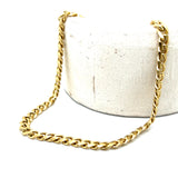 Stainless Steel Gold-IP Matte 4.6mm Curb Chain Necklace 22"