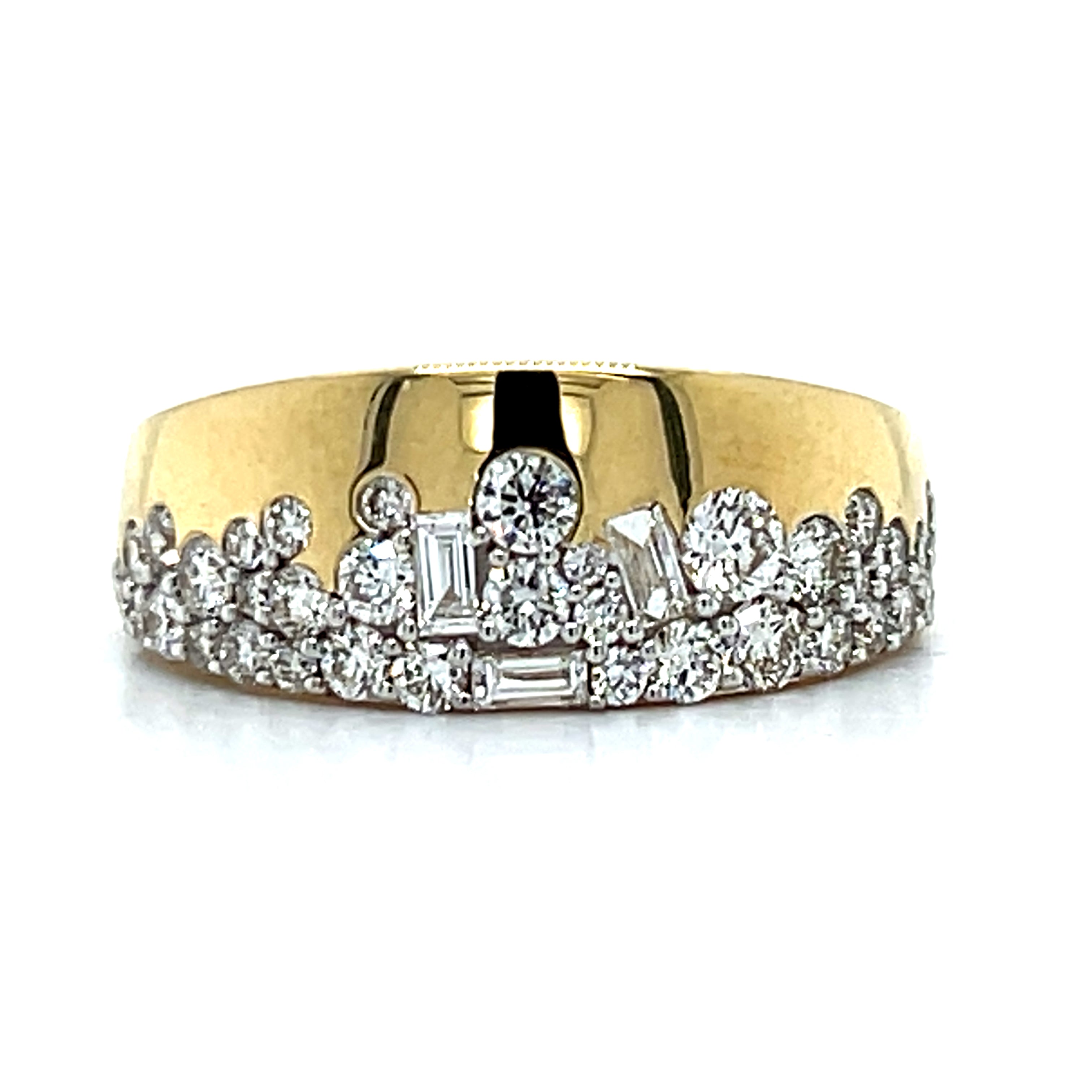 10K Yellow Gold 1.00 Carat Total Weight Lab Diamond Fashion Band Ring