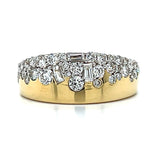 10K Yellow Gold 1.00 Carat Total Weight Lab Diamond Fashion Band Ring