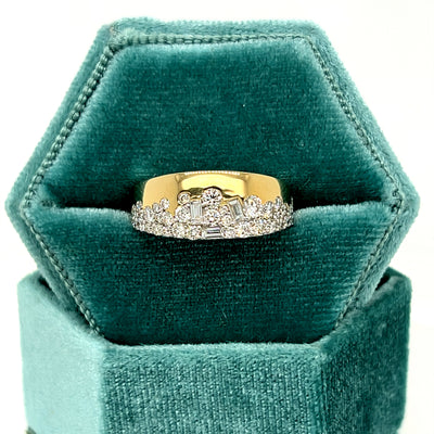 10K Yellow Gold 1.00 Carat Total Weight Lab Diamond Fashion Band Ring