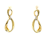 Sterling Silver Gold Vermeil 0.05 Carat Total Weight Diamond Loop Earrings