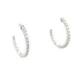14K White Gold 1.05 Carat Total Weight Lab Grown Diamond In-Out Hoop Earrings KJE8638-1.00 # NC