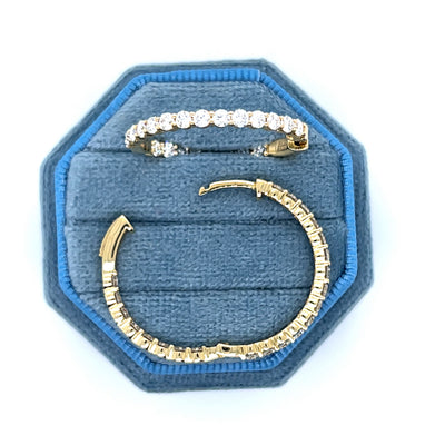 14K Yellow Gold 2.02 Carat Total Weight Lab Grown Diamond In-Out Hoop Earrings KJE8638-2.00  # NC