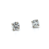 14K White Gold 1/2 Carat Total Weight Diamond Studs WJS SI3 H